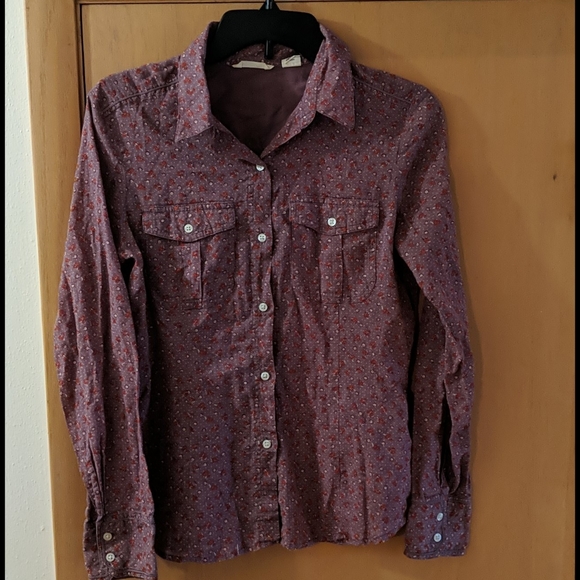 American Eagle AEO Floral Sheer Western Style Button Up Shirt Medium - Picture 2 of 6